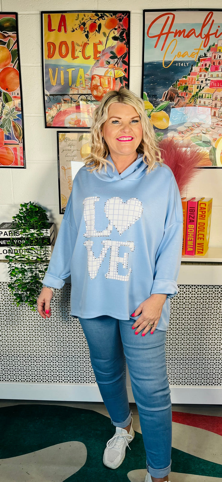 Melody Love Hoodie - Baby Blue