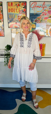 Sail Away Tunic Dress - White