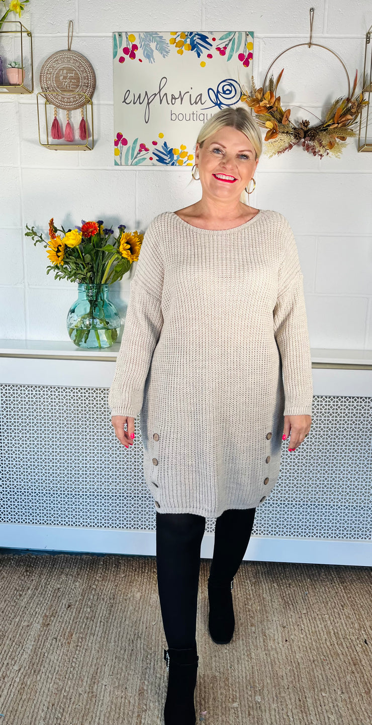 Evie Jumper Dress - Natural