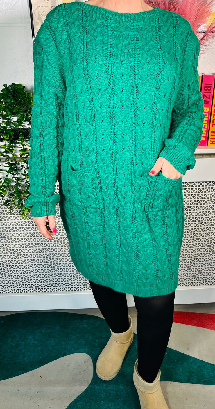 Edinburgh Knitted Dress - Emerald Green