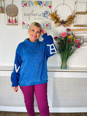 Wrapped In Love Knitted Jumper - Cobalt Blue
