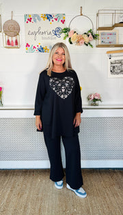 Loves Gem 2 Piece Trouser Set - Navy