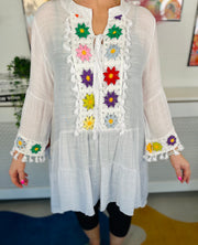 Fiesta Tunic Dress - White
