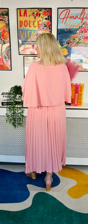 Lemonade Glow Pleated Dress - Antique Pink