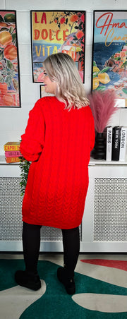 Edinburgh Knitted Dress - Red