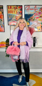 Minnie Faux Fur Shawl - Lilac