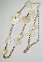 Langley Hearts and Stars Necklace - Pearl