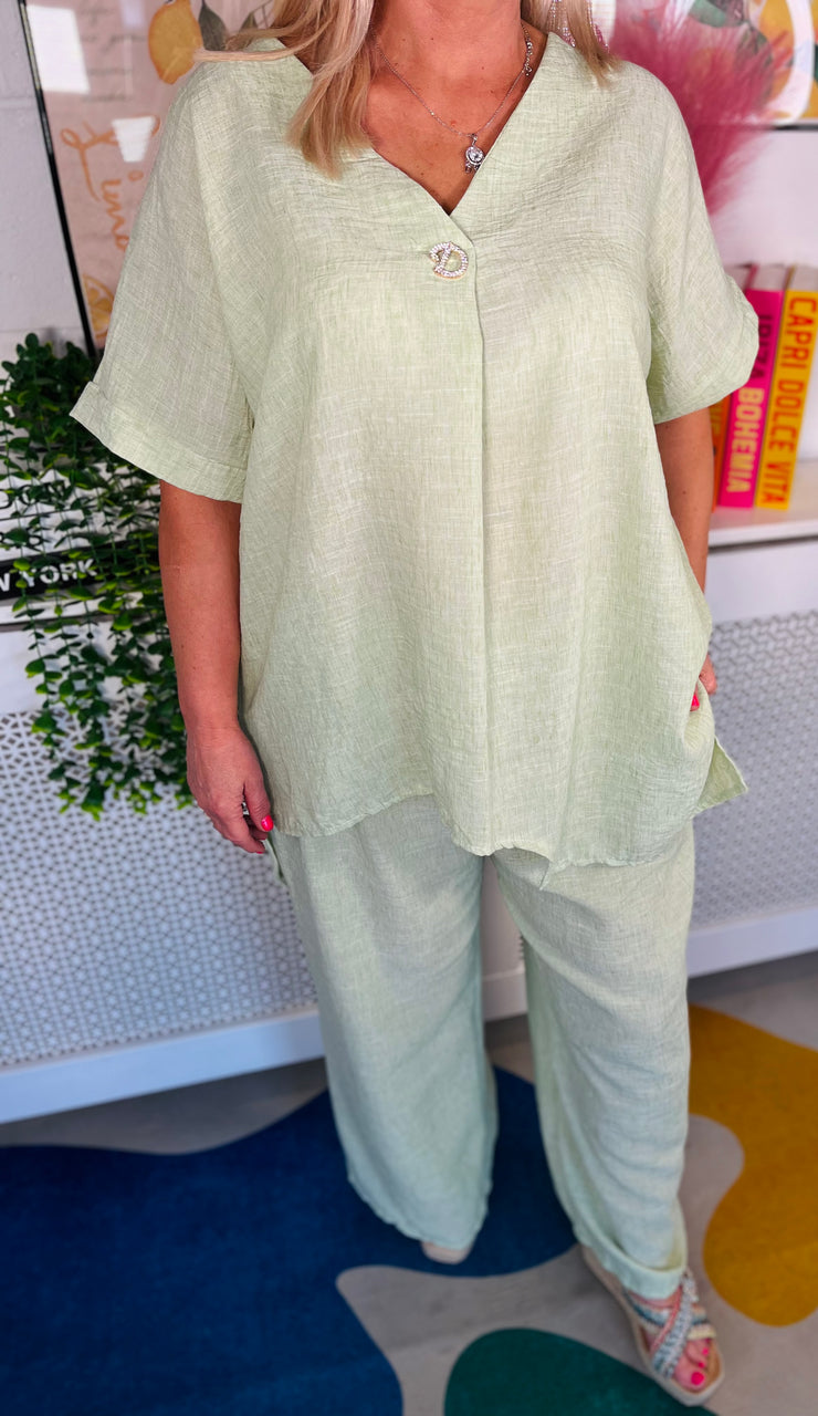 Valetta 2 Piece Trouser Set - Green