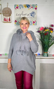 Gloria Luxe Faux Fur Hoodie - Grey