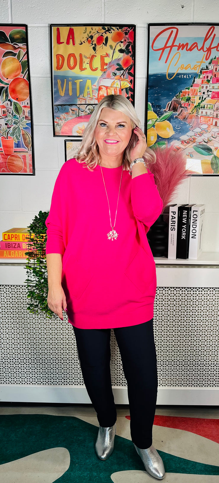 Ollie Ribbed Knit - Hot Pink