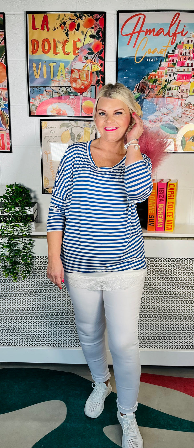 Urban Stripes Top - Cobalt Blue