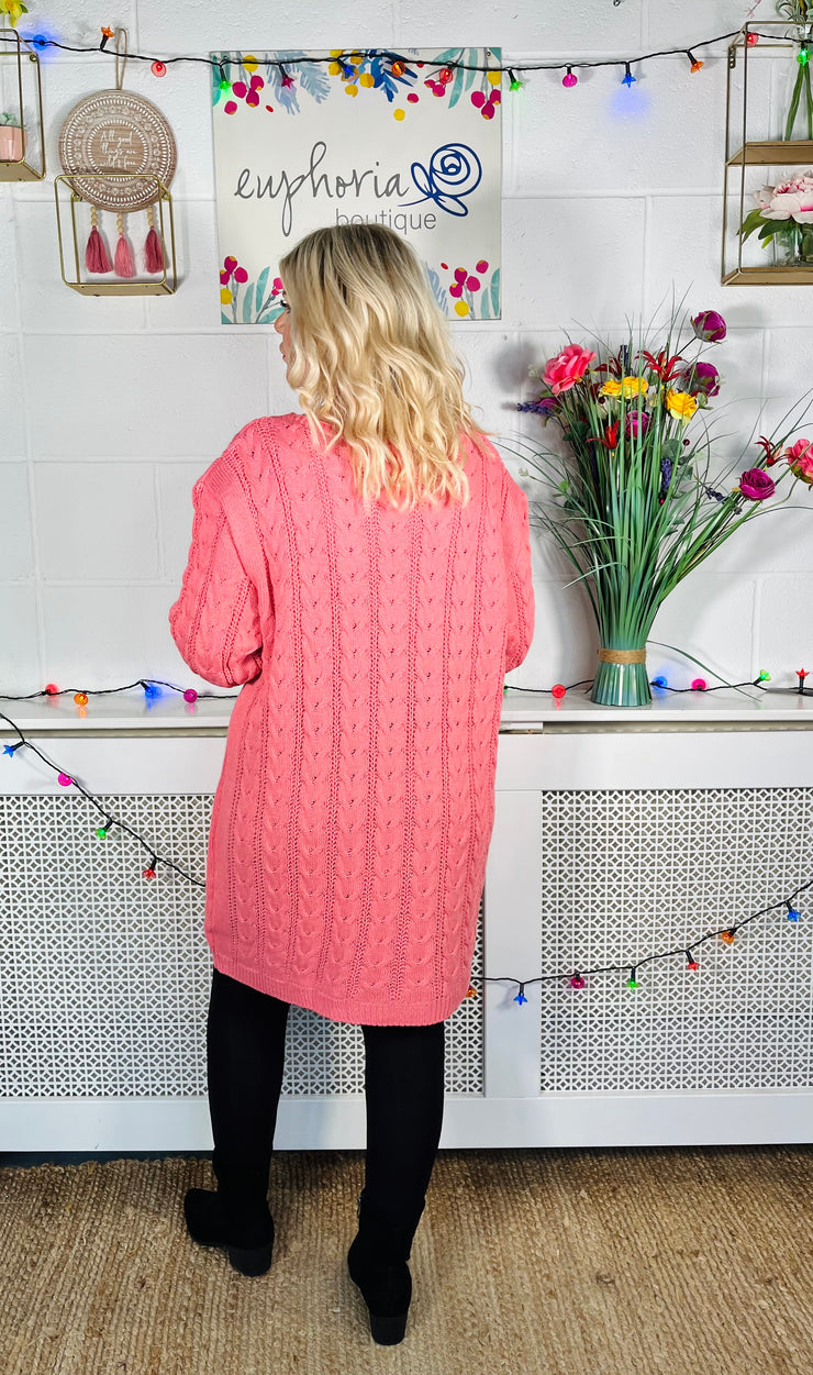 Edinburgh Knitted Dress - Flamingo Pink