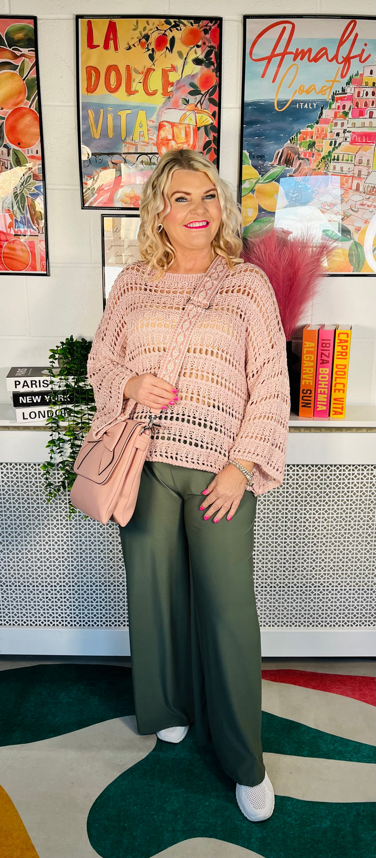 Coastal Breeze Crochet Top - Baby Pink