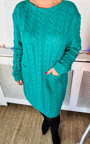 Edinburgh Knitted Dress - Turquoise