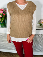 Prudence Knitted Tank - Caramel