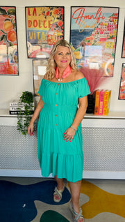Sweet As Candy Midi Dress - Meadow Green