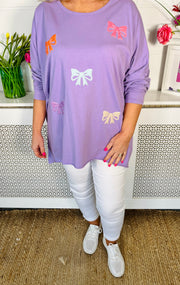 Bow Bliss Spring Sweater - Lilac