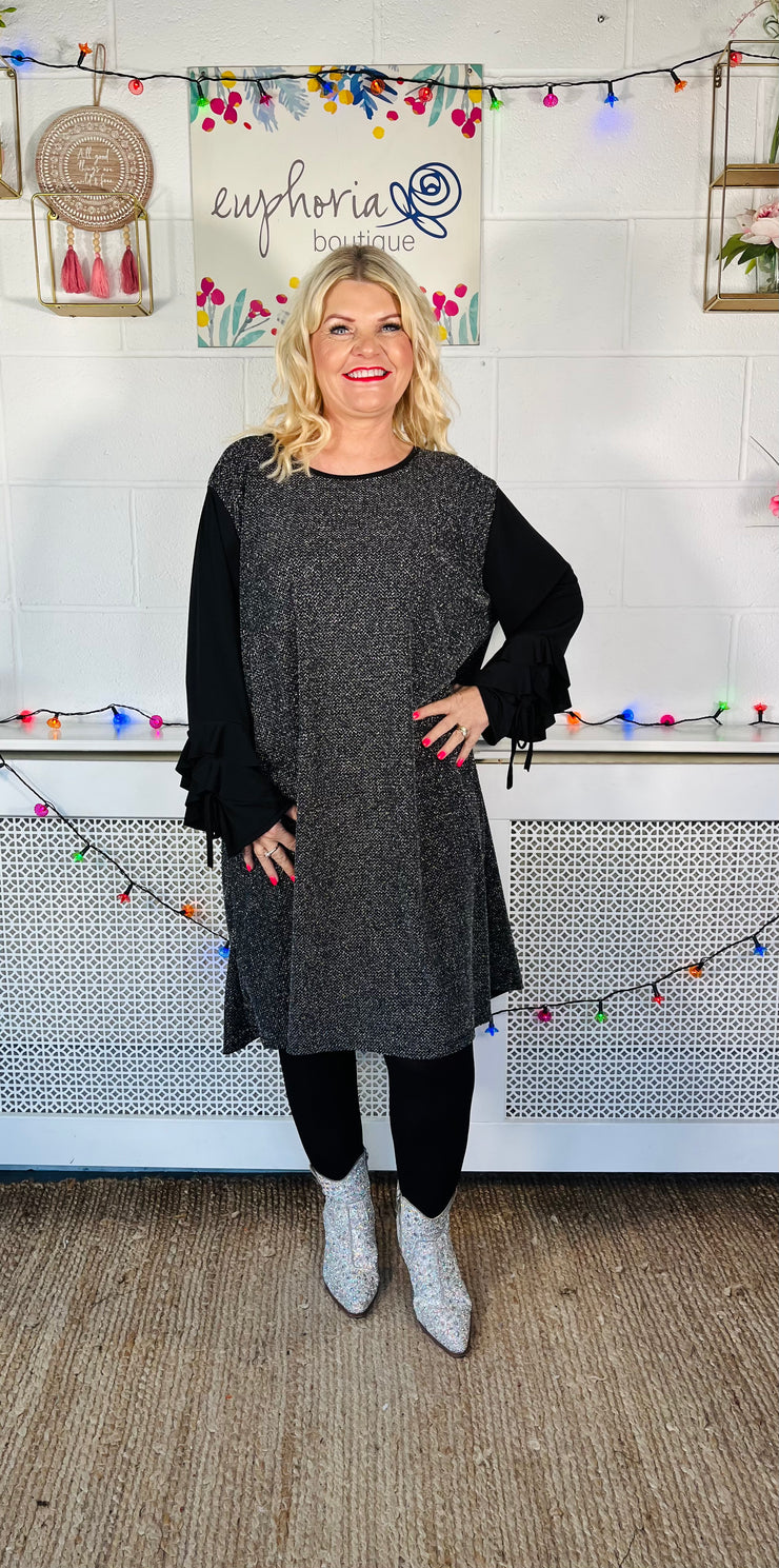 Disco Diva Glitter Dress - Silver