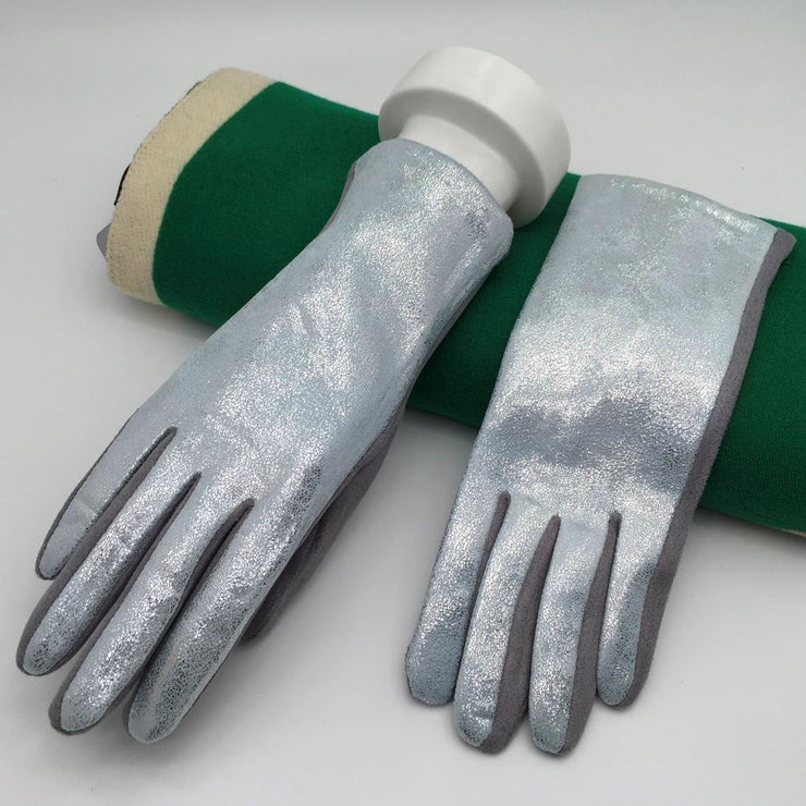 Mystic Metallic Gloves - Grey