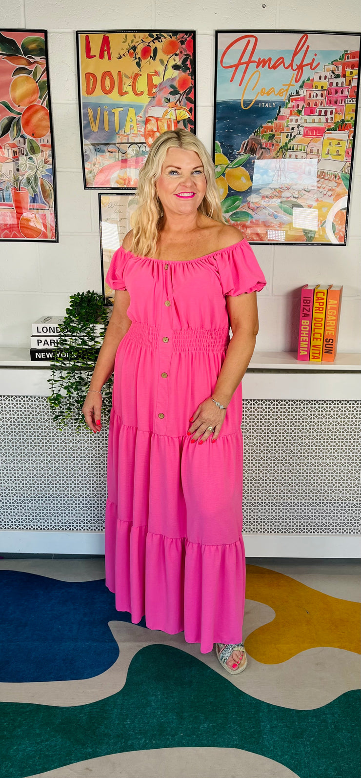 Charlottes Choice Maxi Dress - Lipstick Pink