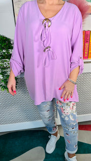 Melanie Button Top - Lilac