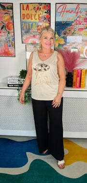 Shine All Day Vest Top - Natural