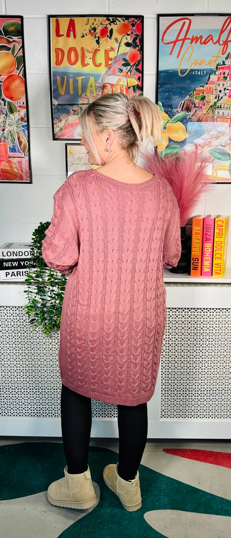 Edinburgh Knitted Dress - Antique Pink