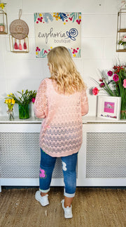 Simona Crochet Knit - Baby Pink