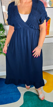 Rosalind Summer Dress - Navy