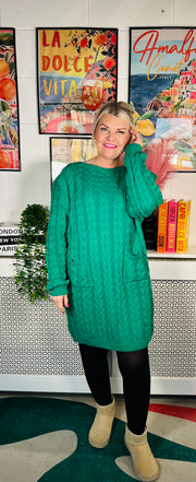 Edinburgh Knitted Dress - Emerald Green