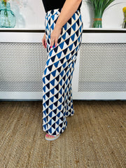 Mia Wide Leg Trousers - Geometric Print
