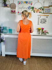 Brody Linen Mix Skirt - Orange