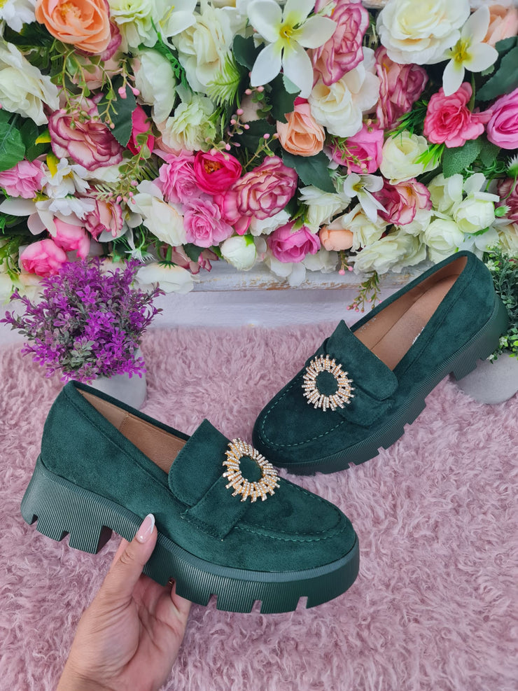 Caitlin Low Heeled Loafer - Green