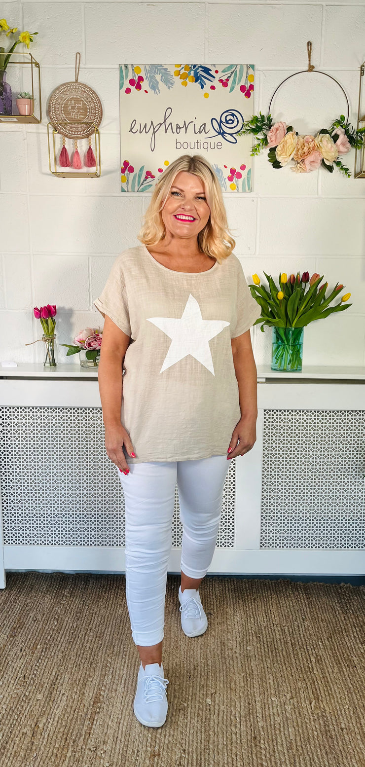 Twilight Skies Cotton Top - Natural