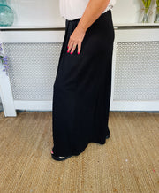 Majestic Charm Wide Leg Trousers - Black