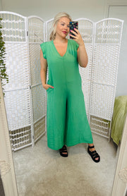 Wide Leg Wonder Jumpsuit - Green