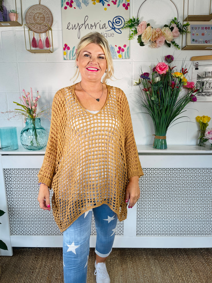 Betty Crochet Over Top - Caramel