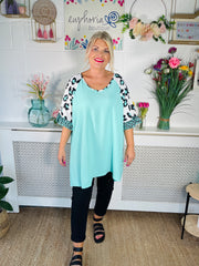Wild Ruffle Sleeve Tee - Mint