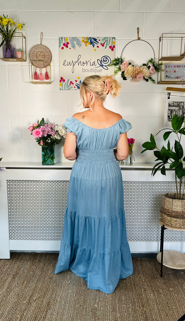 Faith Maxi Dress - Light Denim