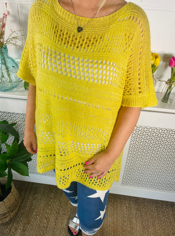 Sparkle Glamour Crochet Knit - Yellow