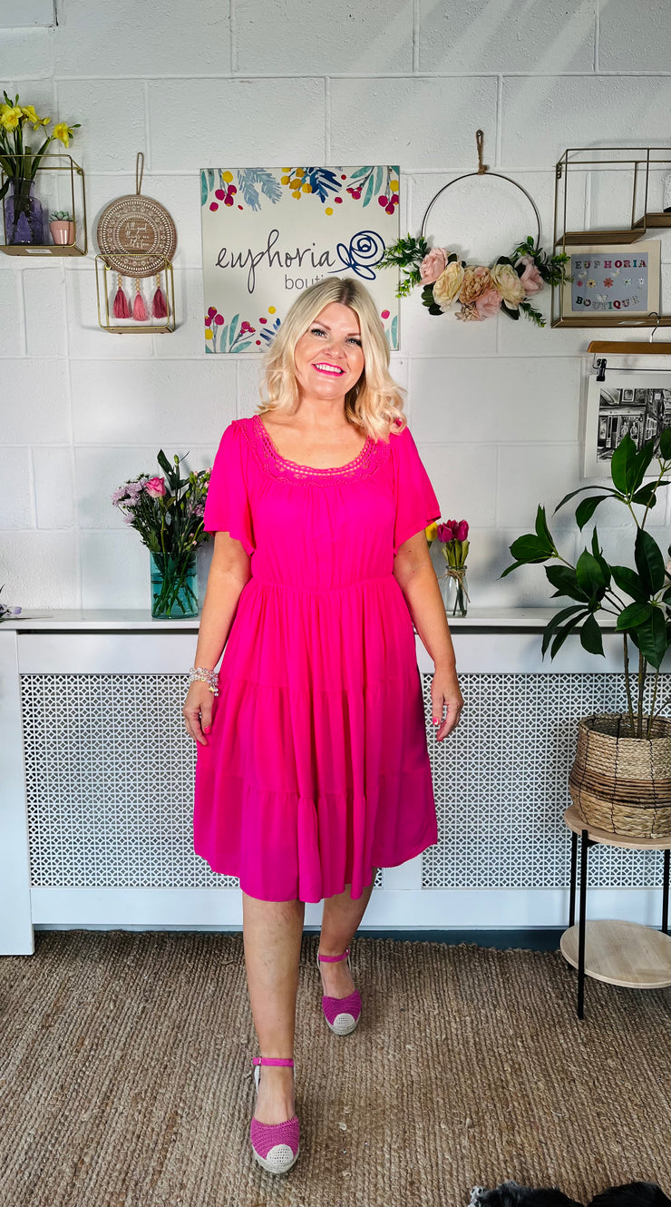 Pink Lemonade Tunic Dress - Hot Pink
