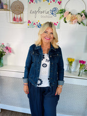 Ladies that brunch dark denim jacket