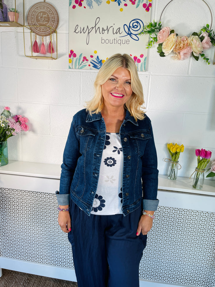 Ladies that brunch dark denim jacket