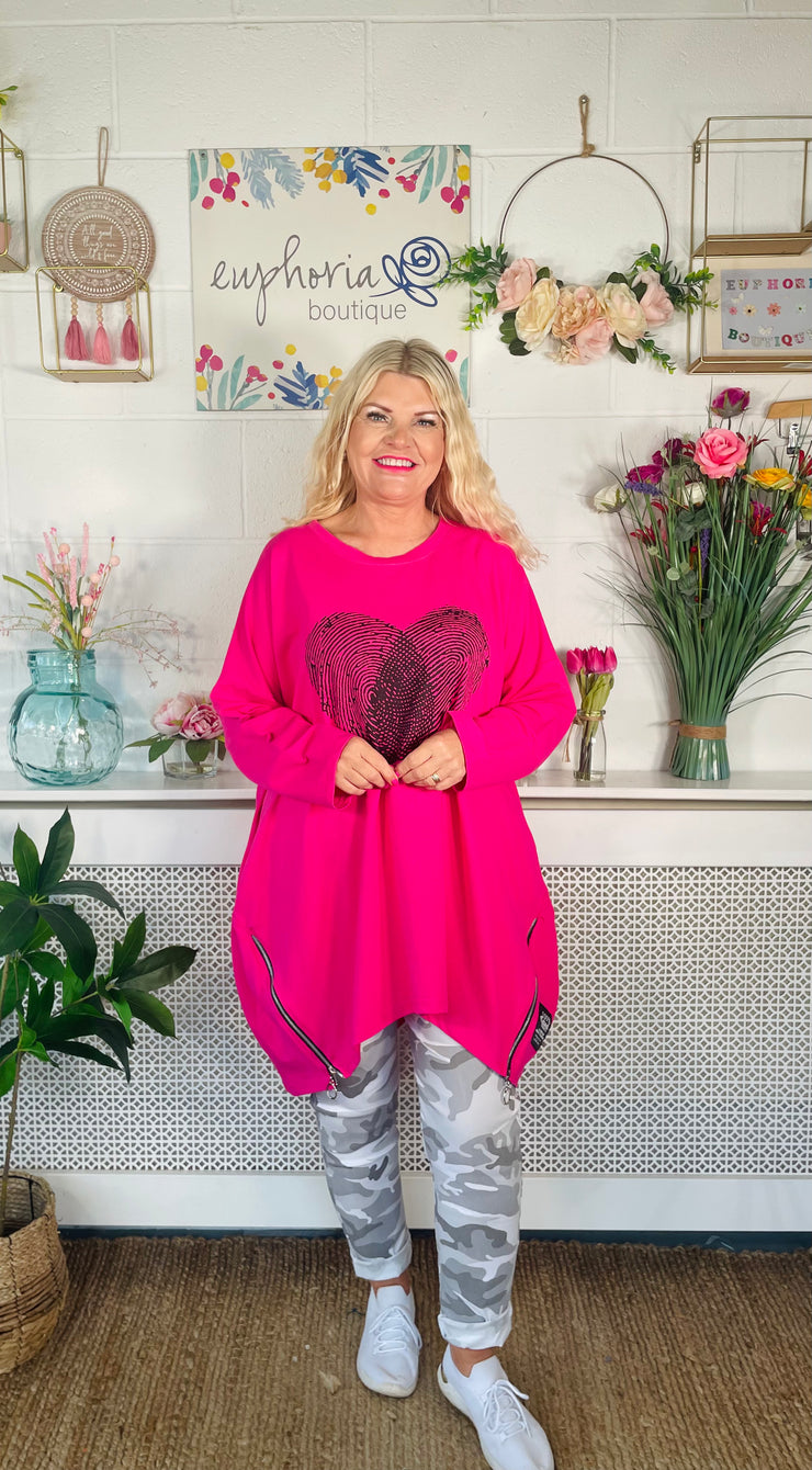 Dante Casual  Cotton Sweater - Hot Pink