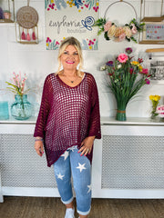 Betty Crochet Over Top - Plum