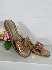 Butterfly Dance Slip On Sandals - Rose Gold