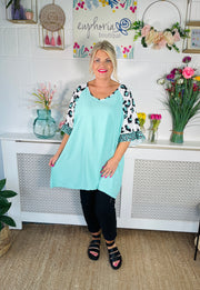 Wild Ruffle Sleeve Tee - Mint