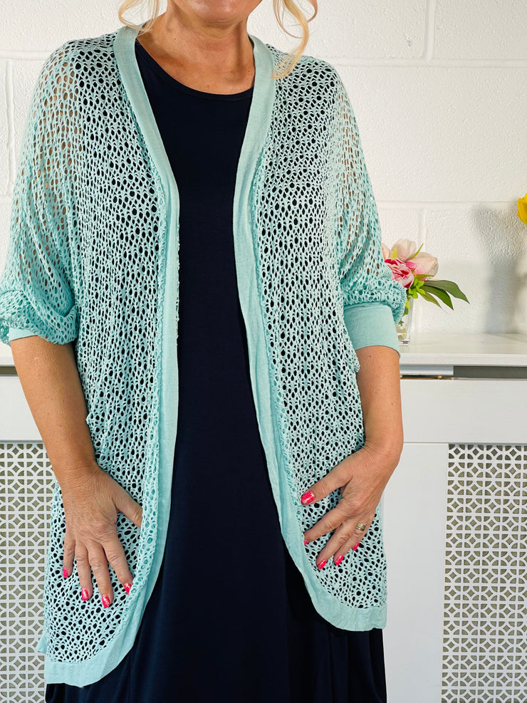 Kendra Mesh Cardigan - Mint