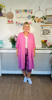 Kasha Linen Mix Shacket - Rose Pink