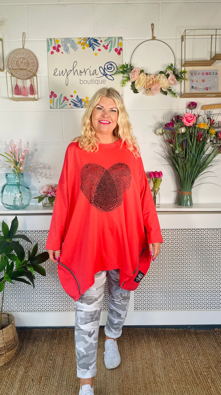 Dante Casual  Cotton Sweater - Coral Punch